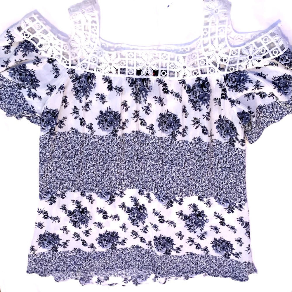 Girls Cold Shoulder White Blouse Size 14